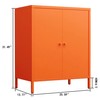Small 2 Transparent Door Metal Storage Side Buffet Cabinet for