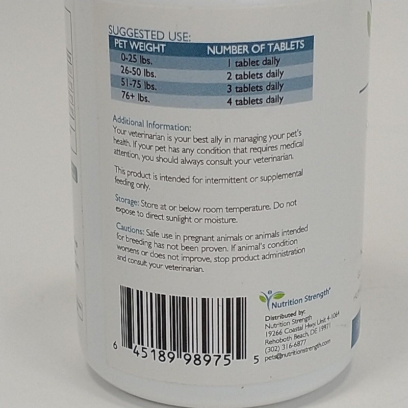 Nutrition Strength Vitamin D Complex Supplement for Dogs 120 Tablets