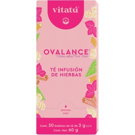 Vitatú | Té Ovalance, Infusión de hierbas diseñado para mujeres con Hierbabuena, Canela, Jengibre, Cúrcuma. Cajita con 30 bolsitas de té de 2g c/u