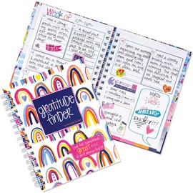 Gratitude Journal 52 Week Daily Positive Thinking for Women & Girls 330 Stickers | Gratitude Finder