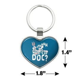 Bugs Bunny What's Up Doc? Keychain Heart Love Metal Key Chain Ring
