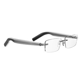 QJF Rimless Bluetooth Glasses with Open-Ear Audio - Blue Light Filtering Smart Glasses for Work & Calls, Frameless Design with Clear Sound & Voice Assistant