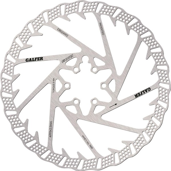 Galfer Shark Disc Brake Rotor - 203mm x 2.0mm 6-Bolt