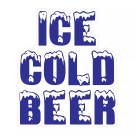 genetic/unbranded Food Truck Decals Ice Cold Beer Restaurant & Food Concession Sign Blue - 14 in on Longest Side