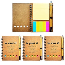 Juego de 4 cuadernos en espiral con bolígrafo, 60 hojas, suministros de oficina/escuela, 5.7 x 4.1 pulgadas, diarios inspiradores a granel, regalos de