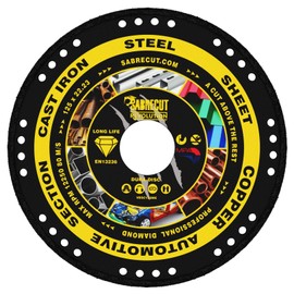 1 x SabreCut VBSC125ME 125mm (5 inch) x 22.23mm Bore Vacuum Brazed Metal Cutting Angle Grinder Circular Saw Diamond Disc Blade