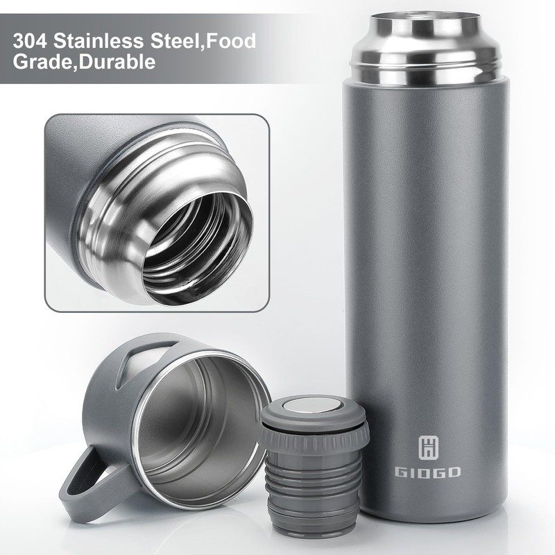 Vacuum Insulated Flask 700ml/23.6oz Stainless Steel Thermo Bottle with Cup