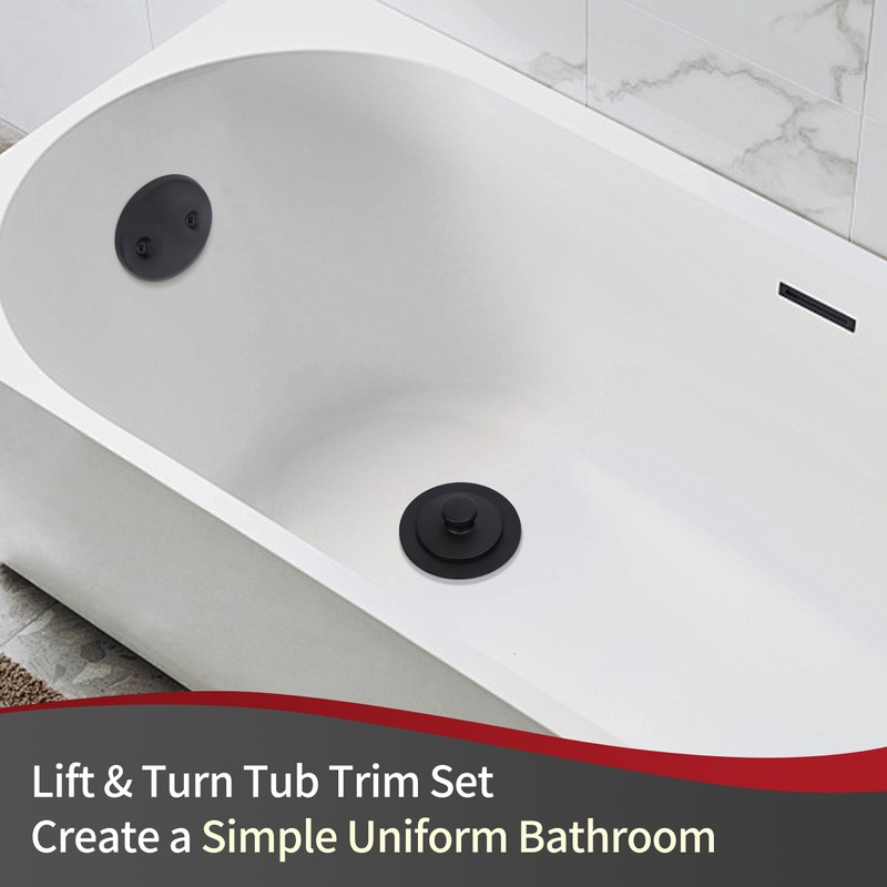 PRIMSOPH Lift Turn Tub Drain Trim Kit with Two Hole