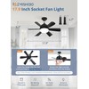 ZMISHIBO 2 Pack 17.9 Inch Socket Fan Light with Remote,