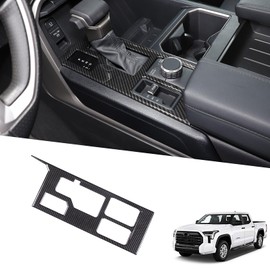 HIRUFAIT Gear Shift Panel Cover Compatible with 2022-2025 Toyot@ Tundra *4WD* & 2023-2025 Sequoia *4WD*, ABS Plastic Center Console Scratch-Resistant Trim - Tundra Accessories (Carbon Fiber Pattern)
