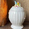 FORLONG Ceramic Food Storage Containers with Lids, 3D Hand-painted Magnolia