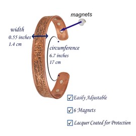 Touchstone Handcrafted by Indian Skilled Artisans Durable High Gauge Pure Copper Peace Awesome Celtic Design Chakra Mediation Magnetic Healing Bracelet in Natural Tone, Copper
