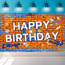 Dart Battle Birthday Party Backdrop, 71''x43'' Dart War Themed Photography Background for Dart Gun Birthday Party Decorations Supplies