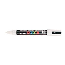 Posca UNI-BALL MARKER PEN PC-5M - WHITE - PACK OF 3 PENS