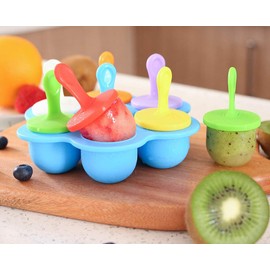 U Chef Moldes de Silicona para Paletas de Hielo, Contenedor de Almacenamiento para alimentos caseros, Moldes de helado para niños, Prepara Paletas con Jugo, Yogurt, Fruta y Más