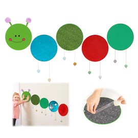 Flenpptly Sensory Wall Panel for Kids, Sensory Toys for Wall ＆ Floor, Sensory Mats for Autistic Children and Toddlers, Wall Busy Board Sensory Room Must Haves (Caterpillar)