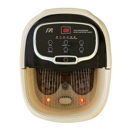 SPA-3549 – SPT Foot Spa Bath Massager w/Motorized Rollers, Tan and Black