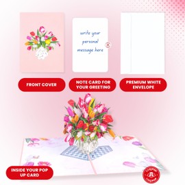 CardPop Flower Pop Up Birthday Card for Women & Men. 3d Pink Hydrangeas in Basket With Butterflies Card for Mothers Day, Birthday, Anniversary, Valentines & any Celebration