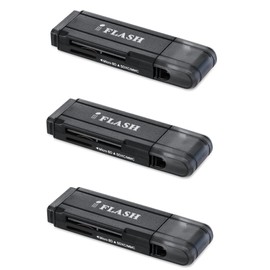 [3 Pack] iFlash USB 3.0 Dual Slot MicroSD - MicroSDHC - MicroSDXC - SDHC - SDXC Card Reader/Writer - Support SanDisk Kingston 256GB 128GB 64GB 32GB UHS-I Micro SDXC SDHC, Ultra/Extreme Speed