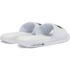 Lacoste Men's Serve Slide Dual Sandal Slipper, WHT/DK GRN, 11