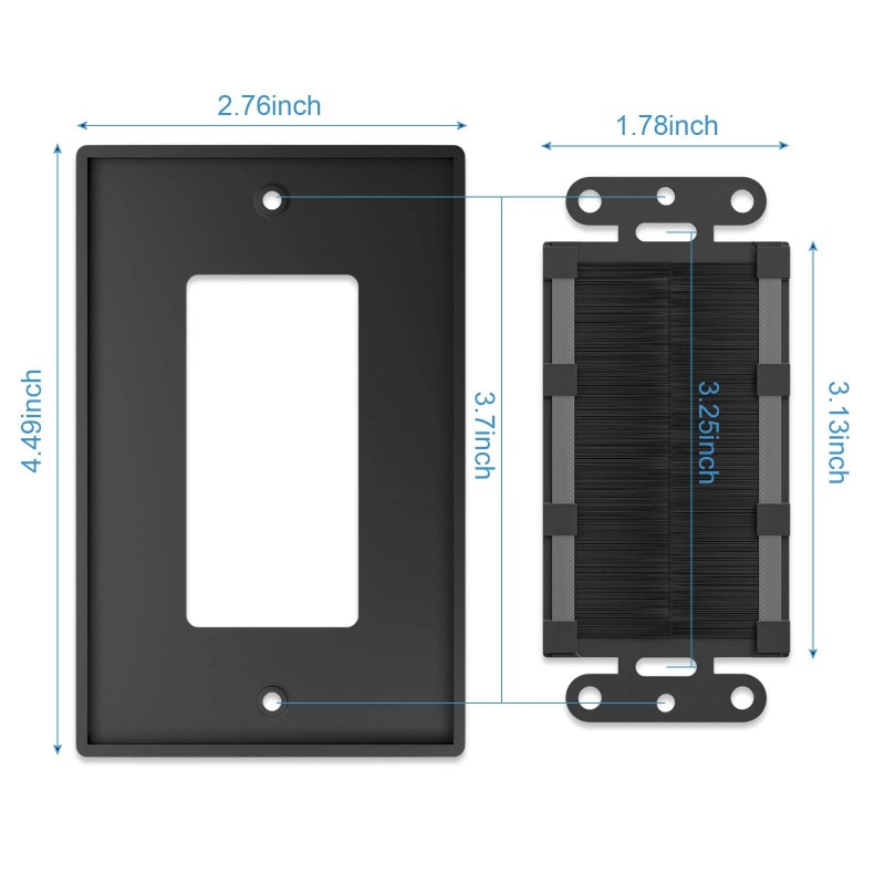 Iwillink Brush Wall Plate 5 Pack Cable Pass Through Insert