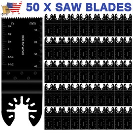 TOAUTO 50pc Oscillating Saw Blades Universal Multi Tool for Cutting Wood Plastics Metal