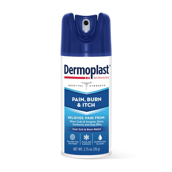 Dermoplast Pain, Burn & Itch Spray, Pain Relief Spray for Minor Cuts, Burns and Bug Bites, 2.75 oz