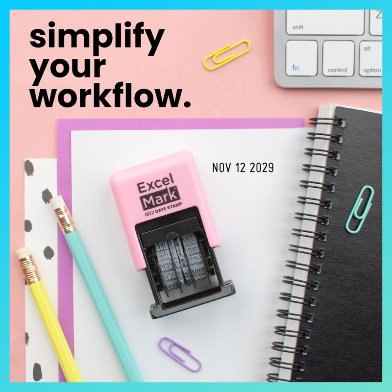 ExcelMark 1822 Mini Date Stamp – Perfect for Shipping, Receiving,