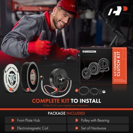 A-Premium Air Conditioner AC Compressor Clutch Kit Compatible with Jaguar E-Pace F-Pace F-Type XE XJ & Land Rover Range Rover 2013-2022, Range Rover Sport, Discovery, Discovery Sport, LR4, Defender 90