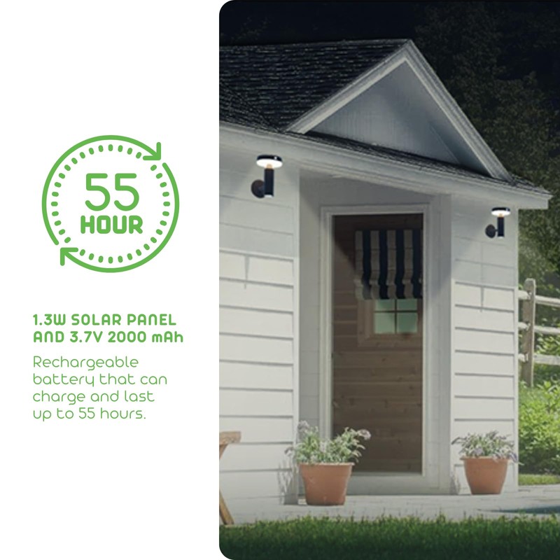 VerLuce - Round Solar Wall Lights - Solar Powered Wall