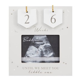 Widdle Gifts Ltd Baby Countdown Photo Frame with Number Tiles - Grey MDF 0523
