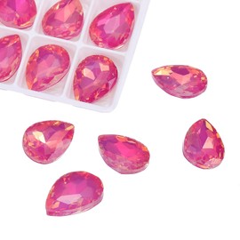 MECCANIXITY Tear Drop Rhinestones for Jewelry Making DIY for Nails Pointed Back Rhinestones Setting Crystals Stone for Crafts, Jewelry Making, Nail Arts, Shoes Rose Red 112 Pcs