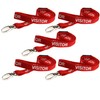 PCL Media ltd® Visitor Lanyards Red Metal Lobster Clip (Pack
