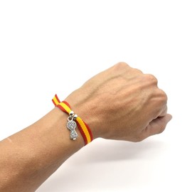 BDM Women's and men's bracelet made of Spanish fabric with the Virgen del Pilar and the Spanish flag., Stone