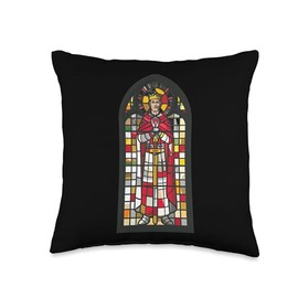 Saint Thomas Becket Stained Glass Throw Pillow