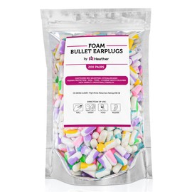 Heather Safe Soft Bullet Earplugs - 200 Pairs - Ultra Soft Noise Cancelling for Snoring, Construction or Factory Work, Studying, Motorcyle, Loud Noise, Concerts, Foam Disposable Ear Plugs for Sleep