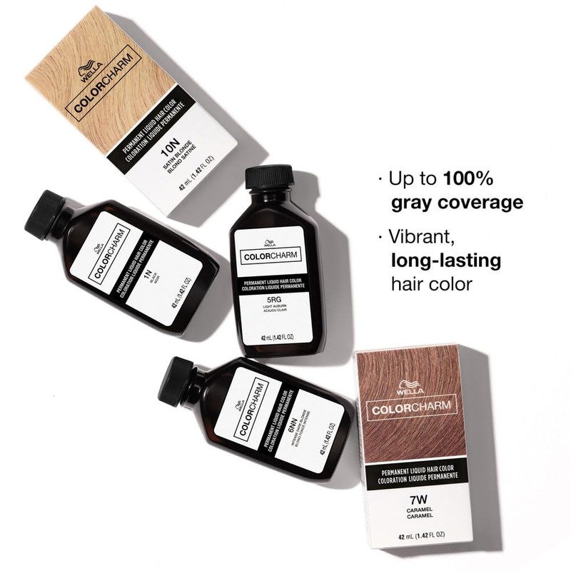 COLORCHARM Permanent Liquid Hair Color for Gray Coverage| 3RV Black