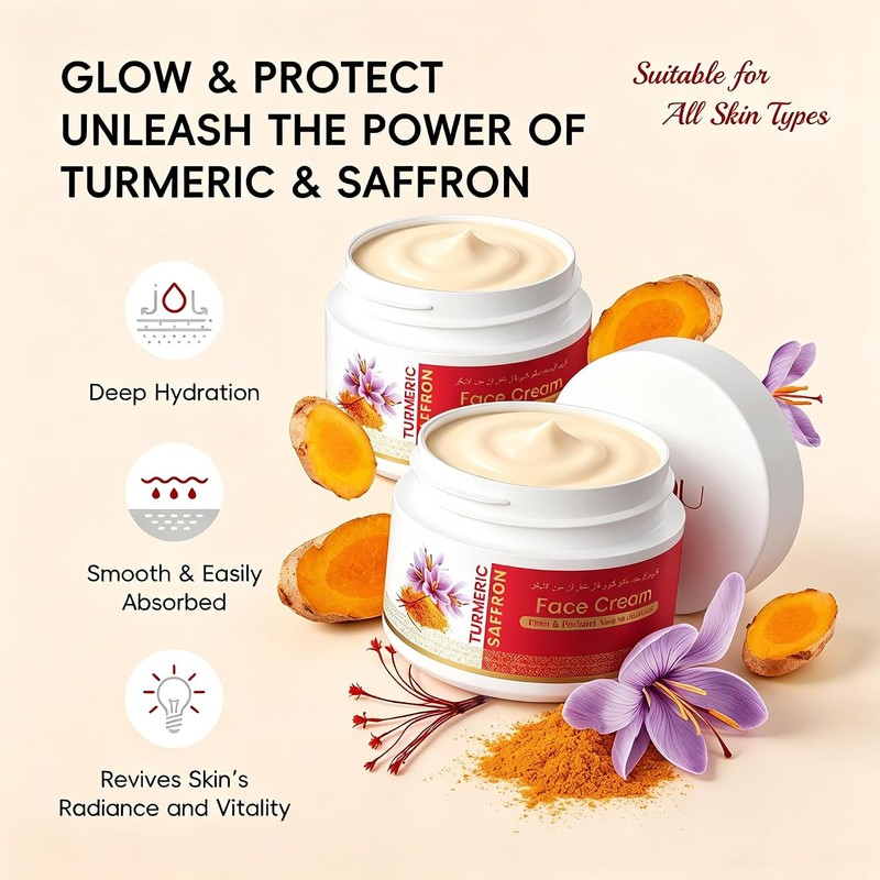 Turmeric Saffron Facial Moisturizer for Women, for All Skin Types
