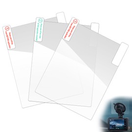 Kinretixia® Pack of 3 Car Camera Accessories - Antistatic Films for Clear View on the Windscreen, Transparent, Static Stickers - Compatible with Dash Cams