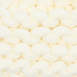 Chunky Yarn 300 g Knaul, Approx. 15 m Running Length – Elegant Velvet-like Look – Hand Knitting Yarn for Fashionable Bags, Blankets, Baskets – Finger Knitting – Colour (Antique White)