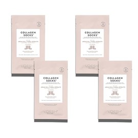 VOESH Collagen Socks, Collagen Socks for Dry Feet, 4 Pack, Cracked Heel Repair, Moisturizing Socks, Spa Pedicure Treatment, Spa Socks, Foot Peel Masks, Vegan