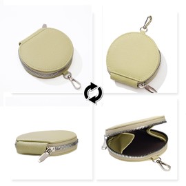 [TOEDNNQI] Coin Purse, Women's Coin Purse, Round Compact, Round Pouch, Small Carabiner Included, Cute, Mini, Multi, Mini Pouch, Small Item, Bag Accessory, Key Case, Birthday Gift, yellow