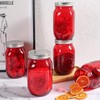 Amzcku 32oz Red Mason Jars with Lids, 6 Pack Wide