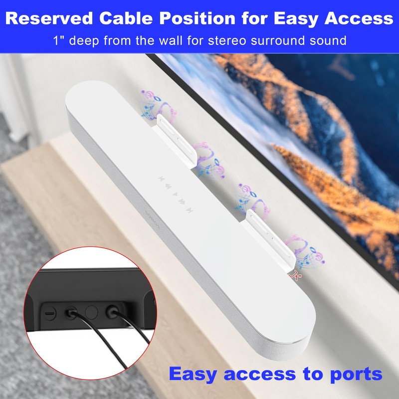 BYMECOST Soundbar Mount for Sonos Beam, Wall Mount Bracket Compatible