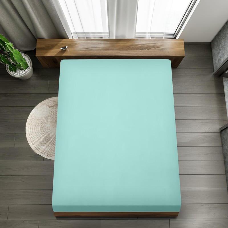Utopia Bedding Fitted Sheet King, Spa Blue - Deep Pocket
