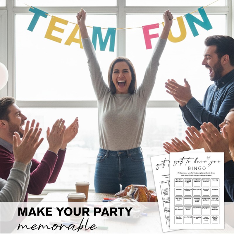 Sahjzk Office Bingo Cards, 25 Unique Randomized 5x7 Sheets, Get