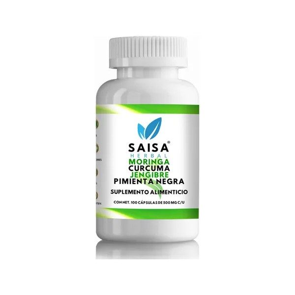 Moringa + Cúrcuma, Jengibre y Pimienta Negra | 100 Cáps