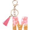 Rohans Pink and Gold Resin Alphabet Initial Letter Keychain, Bag