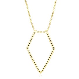 Ring Holder Necklace Magic Ring Holder Necklace for Wife Girlfriend Doctor Surgeon Nurse Gift Pendant,Gold Rhombus