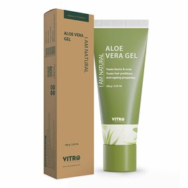 VITRO Pure Aloe Vera Gel 100 gm For Skin and Hair With Vitamin E (Paraben Free) I am Naturals